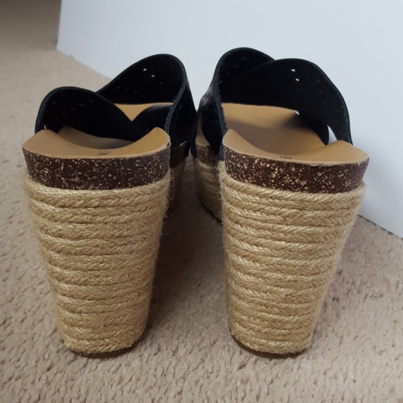 Lucky Brand leather wedge sandals size 9.5M - Picture 3 of 8